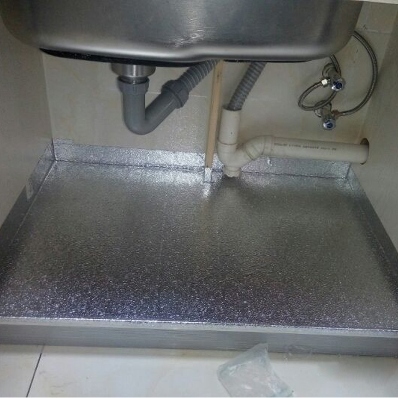 防水厨房防油贴纸耐高温灶台用橱柜油烟墙贴防潮铝箔锡纸自粘贴纸|四方格[送刮板+软尺+美工刀] 40厘米*1米
