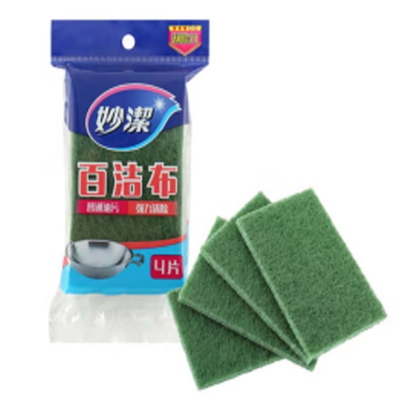 妙洁 百洁布 普通油污强力清除刷、海绵百洁布4片装*6包