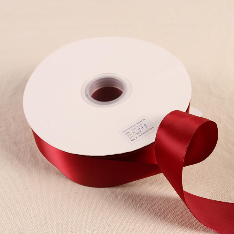 家柏饰(CORATED)124cm宽 酒红丝带缎带绸带布带手工婚庆装饰烘焙鲜花礼盒包装 3.8cm枣红91米