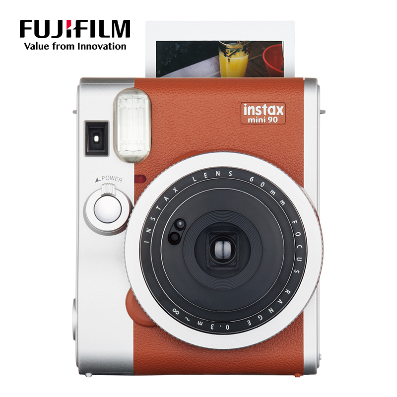 富士(FUJIFILM)INSTAX 立拍立得 一次成像 胶片相机 mini90银棕色 套装一(含10张相纸)