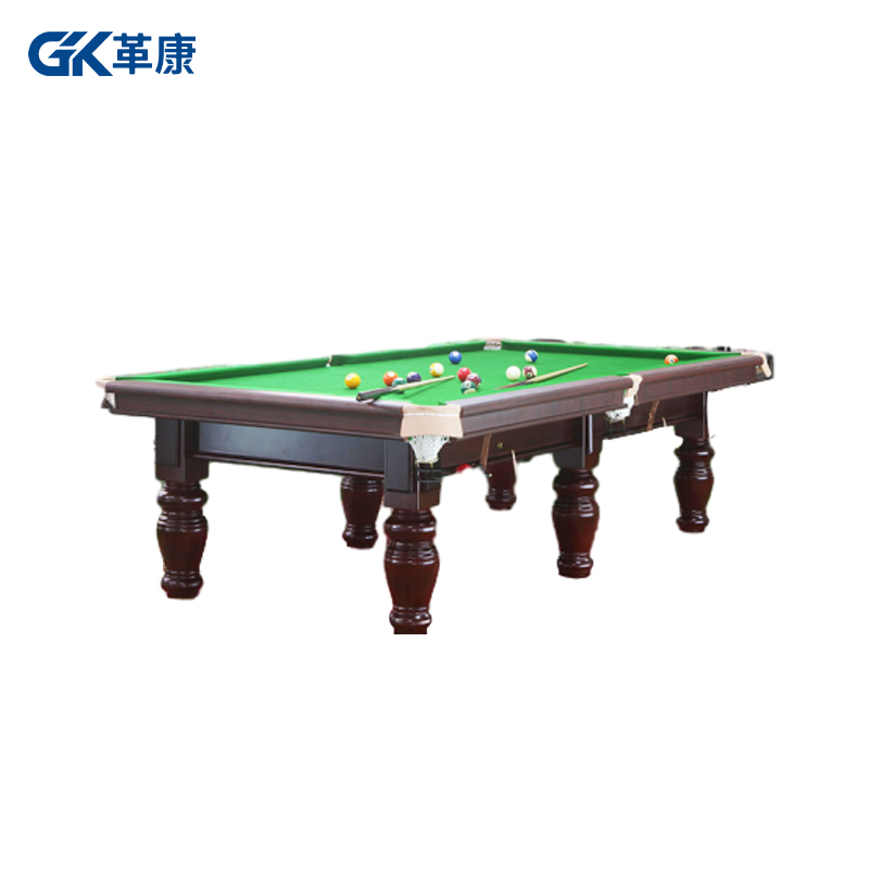 革康 GK-JSQC8503 台球桌9尺桌球台美式中式黑八台球厅 经典圆腿款 中配高清大图