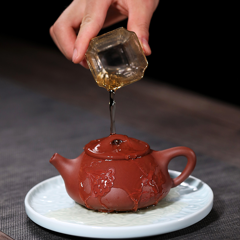 常生源 紫砂壶茶具功夫茶壶宜兴全手工泥绘 国工收藏蔡顺祥石瓢壶200ml