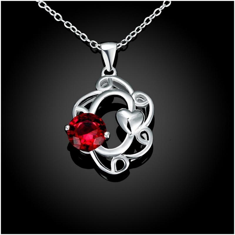 N038 Women Silver Necklace日韩版镂空个性坠项链女防过敏银饰送女朋友七夕情人节礼物