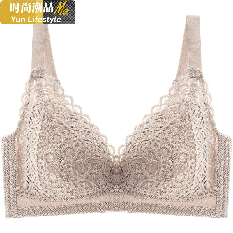 YUNWUXIN帕兰蝶乳胶内衣女薄款无钢圈大胸显小文胸罩杯调整型收副乳胸罩胸罩