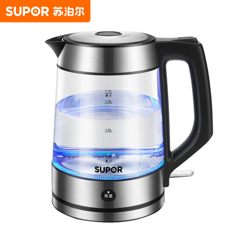 苏泊尔(SUPOR)电水壶烧水壶1.7L/升容量玻璃电热水壶自动家用恒温约 24小时保温 一体壶新款 SW-17E29A高清大图