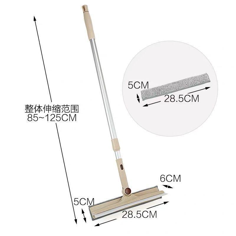 [可刮可擦]擦玻璃器双面伸缩杆擦窗神器清洁刷 长杆可伸缩擦窗器(加2块原装布)