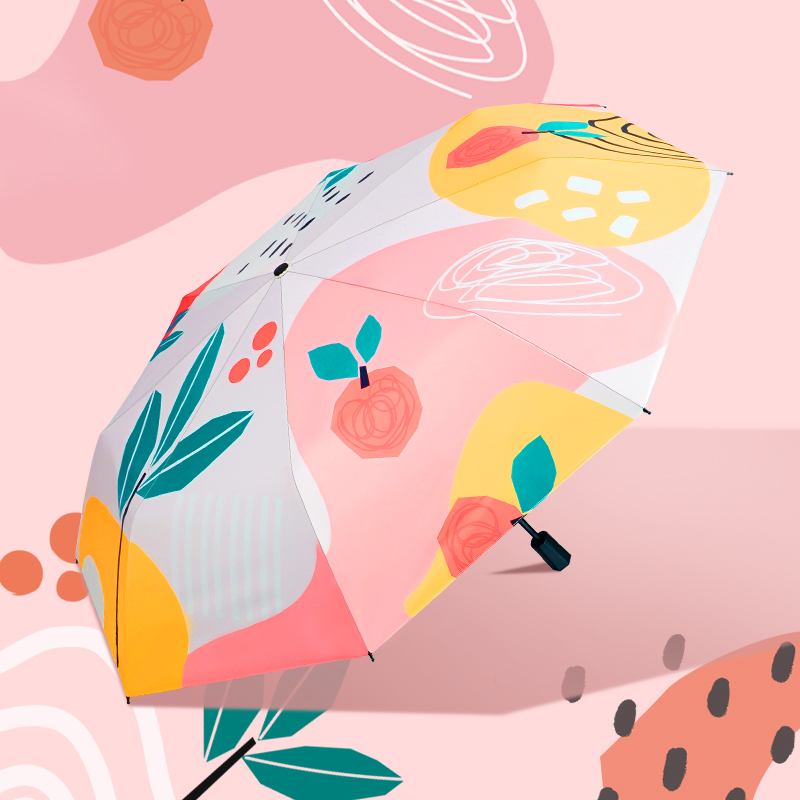 红叶(Hong Ye)折叠雨伞ins小清新学生防晒遮阳伞防紫外线太阳伞晴雨两用男女高清大图