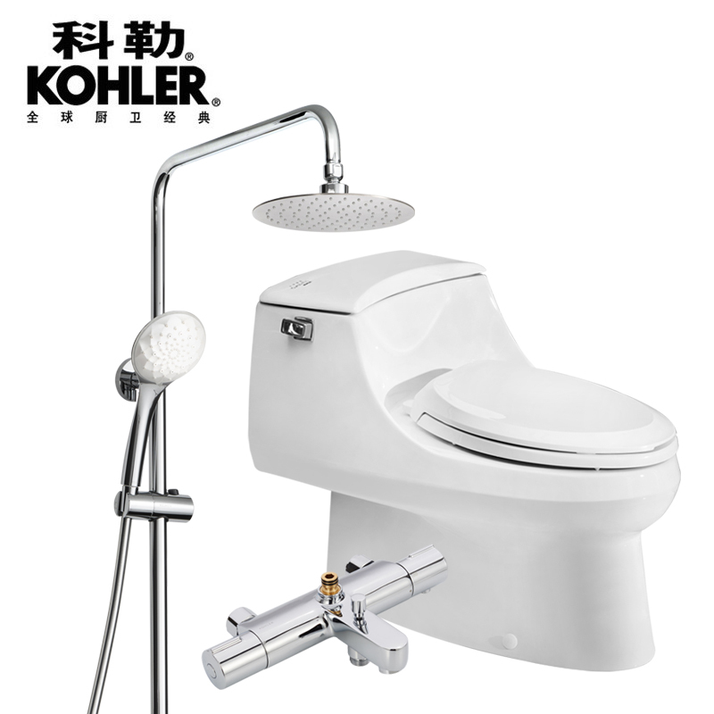 科勒整体卫浴家装套组5483马桶+智能盖板+20020浴室柜组合加镜柜+花洒+五金挂价套装