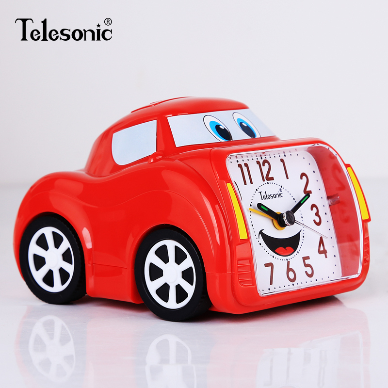 天王星(Telesonic)儿童闹钟 静音床头钟儿童房卧室夜光创意学生闹表客厅挂钟婴幼儿多功能可爱石英钟表 5英寸