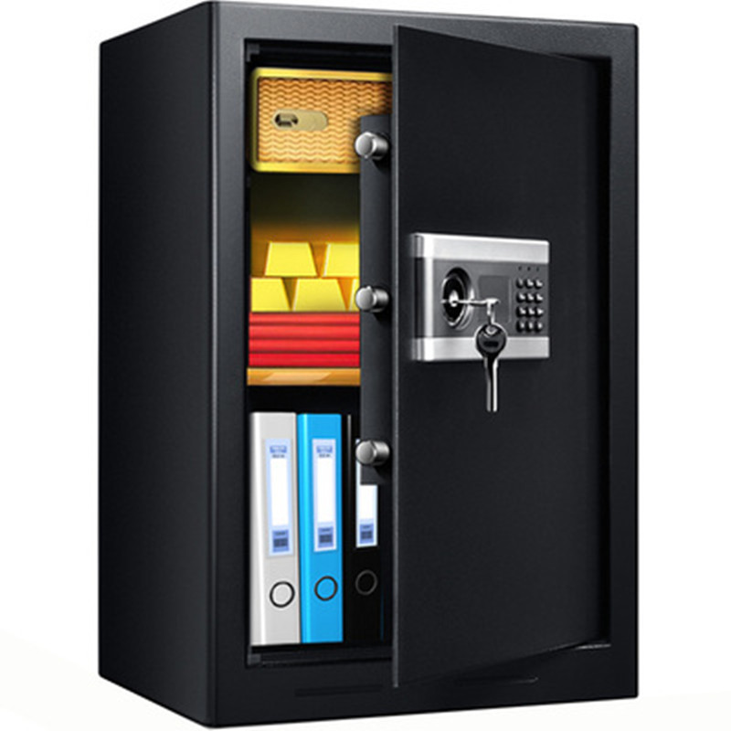 迷你号黑(旋钮 密码 全钢保险柜家用办公小型 保险箱迷你入墙20高