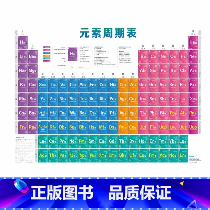 [正版] 元素周期表 挂图 初中高中大学 化学方程式 A面元素性质表 B面元素应用性质 化学元素周期表看图识元素 元素高清大图