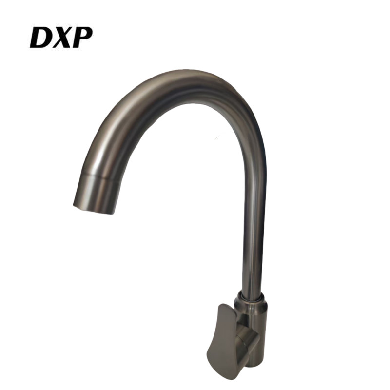 DXP 单孔冷热枪灰大弯水龙头 洗菜盆 个