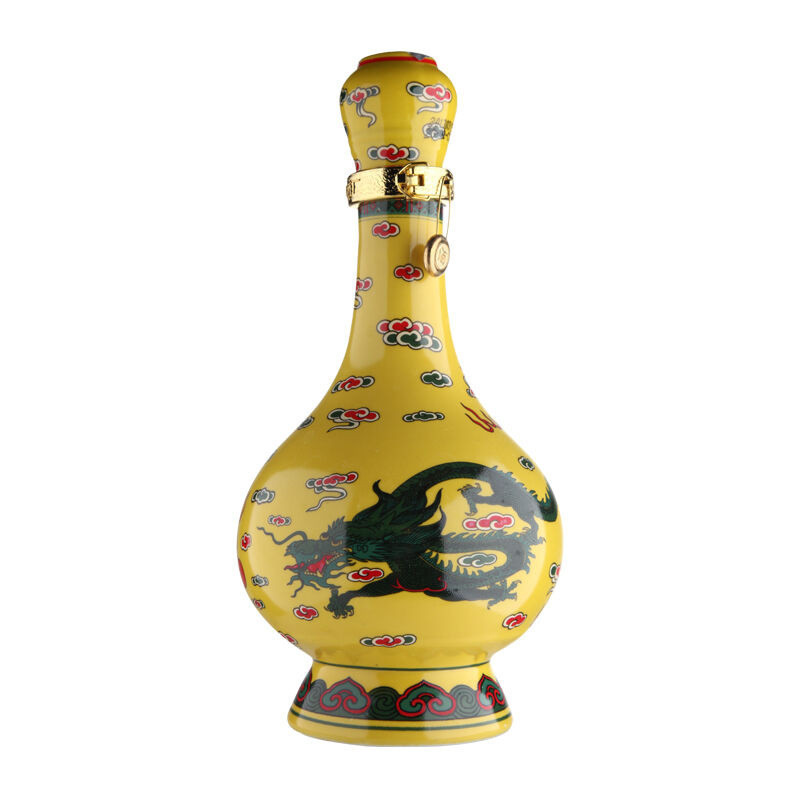 牛栏山二锅头经典黄龙（黄瓷瓶）52度500ml*6瓶整箱 礼盒装清香型白酒
