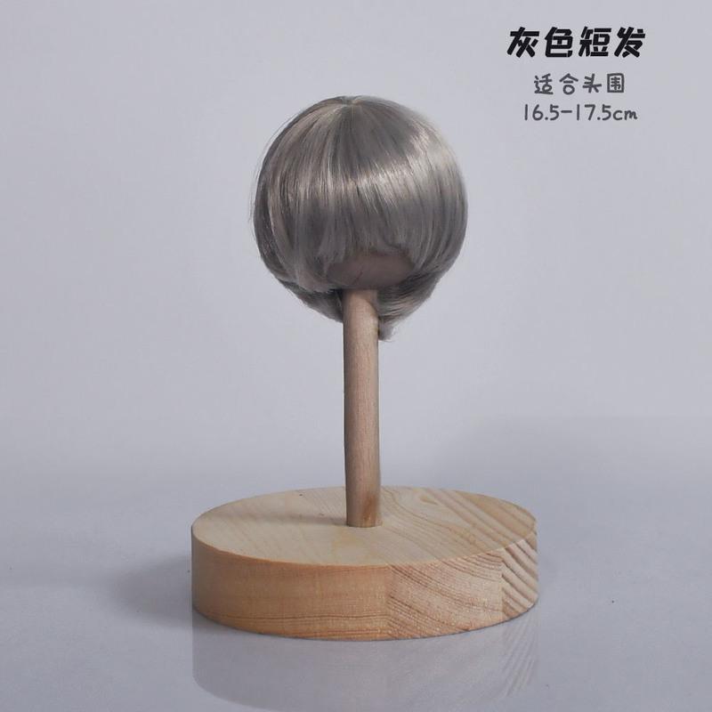 6分娃娃假发BJD娃娃假发SD娃娃假发短发BJD少年头假发高温丝假发 6分金色短发 只有假发[头围16.5cm左右]