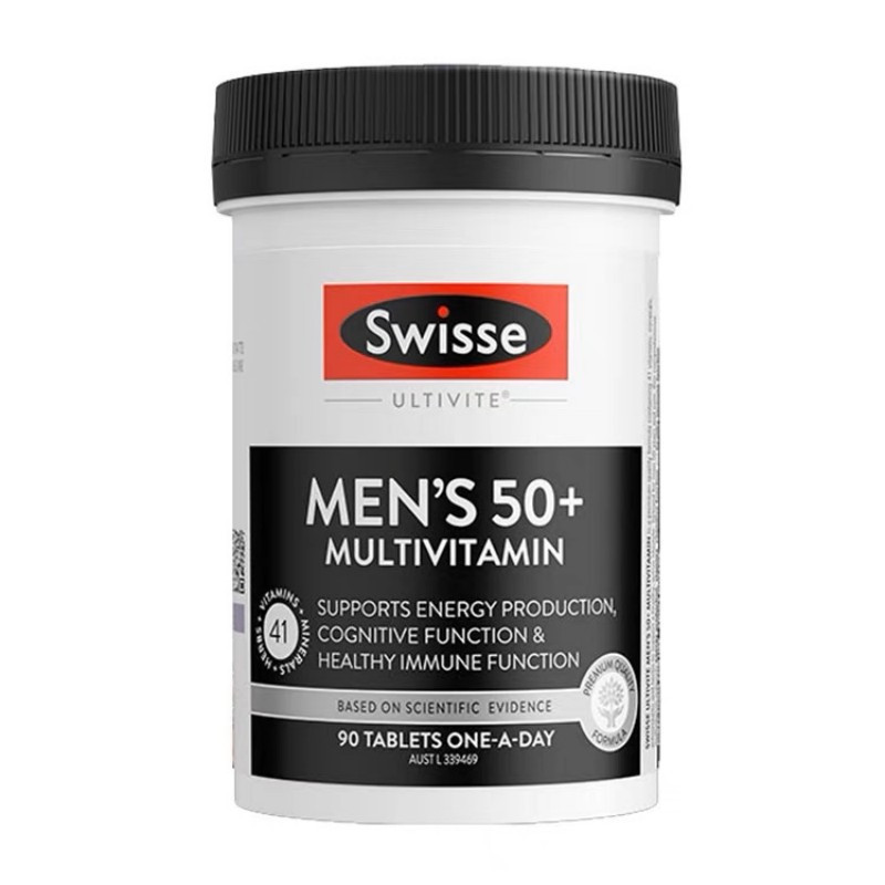 Swisse中老年男士复合维生素片剂90粒/瓶装 澳洲进口男性50+/50岁以上复合维生素矿物质营养补充