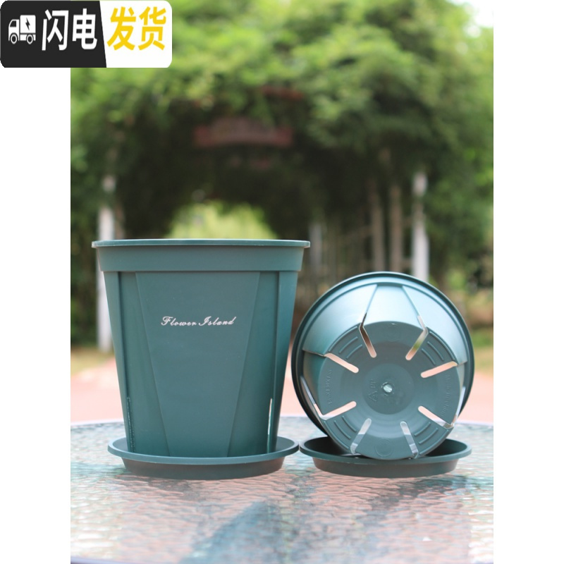 三维工匠国产青山盆控根花盆不烂根月季铁线莲加仑盆适合月季玫瑰 [10个装]4号外口径21cm(盆+托)[实得11花盆容器