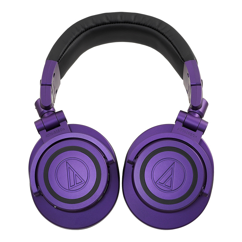铁三角 ATH-M50XBT无线蓝牙耳机头戴式专业监听hifi音乐耳机电脑手机通用 紫色限量款