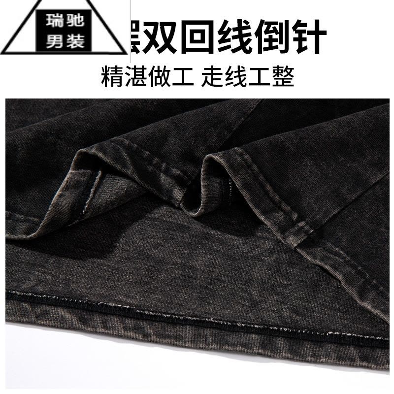 希杰狮王美式水洗做旧背心男士夏季潮牌无袖T恤宽松篮球运动坎肩图片