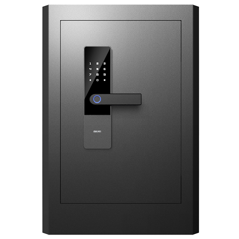 得力deli4101铂雅系列指纹电子密码保险箱保险柜家用办公密码防盗指纹密码-61cm黑色