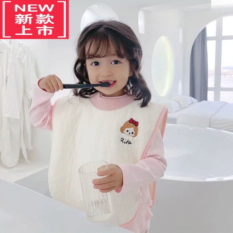 可莉允儿童洗脸刷牙毛巾洗漱巾宝宝春秋防水围嘴口水巾围脖宝宝吐奶围兜图片
