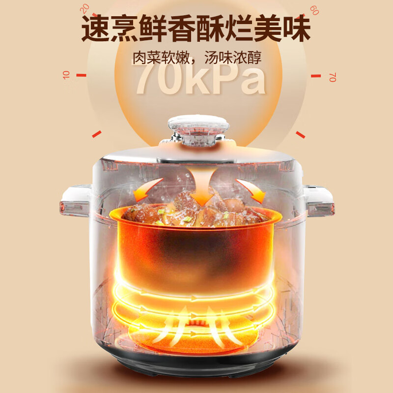 荣事达多功能预约定时电压力锅高压锅电饭煲 YDG50-100A257(规格:个)高清大图