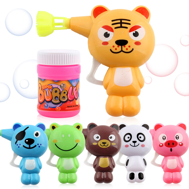 儿童玩具卡通泡泡枪儿童玩具吹泡泡惯性手动动物图案多种颜色款式随机