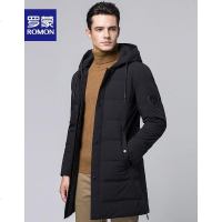 罗蒙羽绒服男中长款新品连帽冬季商务休闲中青年加厚羽绒外套