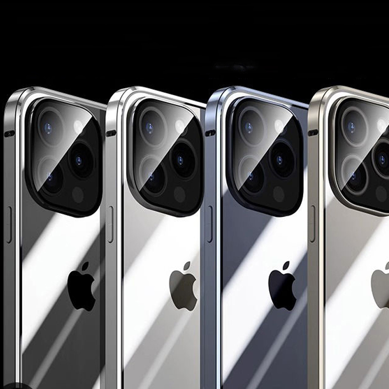 圣幻 苹果iPhone16手机壳16plus保护套苹果16promax双面壳全包磁吸壳金属防摔壳前后透明