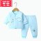 可莉允新生婴儿保暖棉衣服冬季套装宝宝冬装加厚夹棉分体袄裤秋冬款棉服