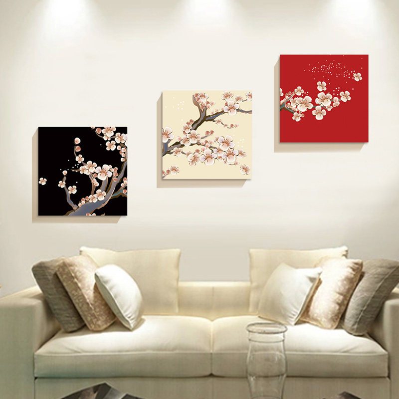 客厅装饰画 沙发背景白墙 现代简约新中式三联无 tb-0195 70*70(建议3