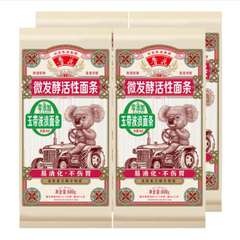 鲁花 考拉系列 玉带波浪面条600g*4高清大图