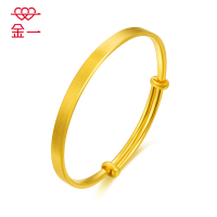 金一足金999时尚精品拉丝款 女士黄金手镯 结婚情人节礼物 （计价） ABE007