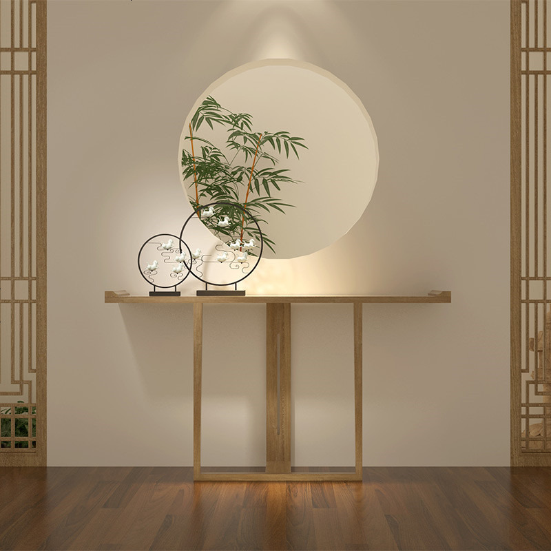 新中式入户实木玄关桌走廊边桌玄关柜靠墙条案玄关台案端景台窄桌 组装_A_140*30*80_颜色支持定制