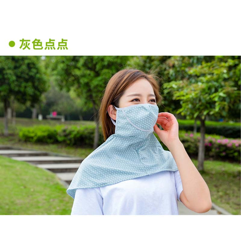丛林狐 薄款遮阳口罩透气夏季加大护颈女士骑行防尘防护遮阳面罩