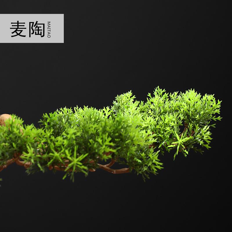 美帮汇仿真新中式迎客松盆景绿植客厅酒店家居玄关装饰品样板间软装摆件高清大图