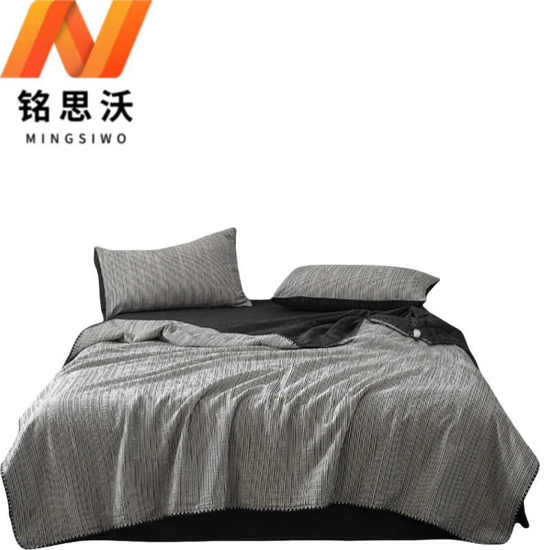 铭思沃三件套200*230cm床 黑条纹 套高清大图