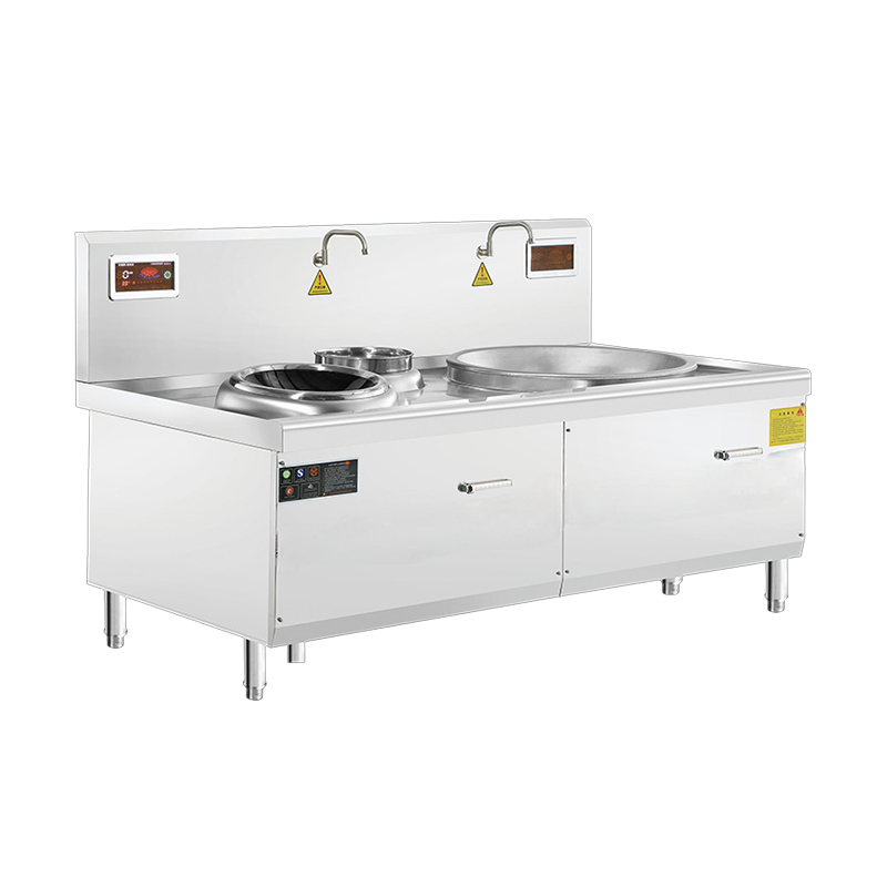 疆途者 商用电磁灶电炒灶双头大锅灶一大一小15kw+30kw SJTZ-1RH-8012高清大图