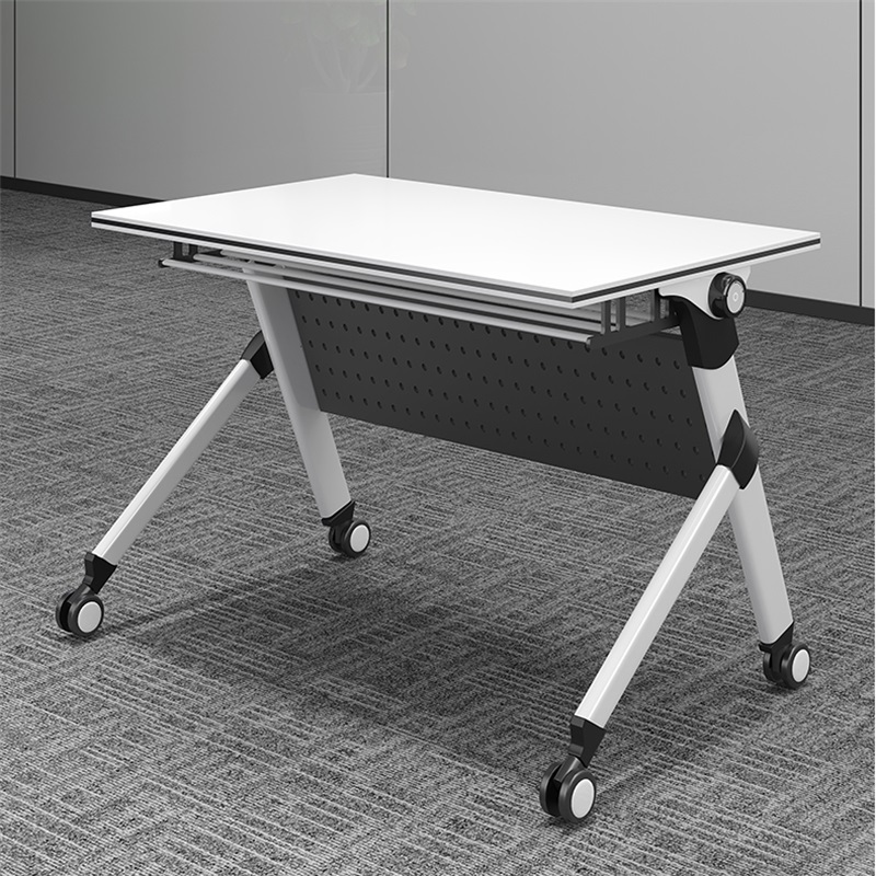 易企采 1200*600*750mm 办公家具折叠培训桌移动会议桌会议室桌子会议条桌双层办公桌户外宣传桌折叠桌