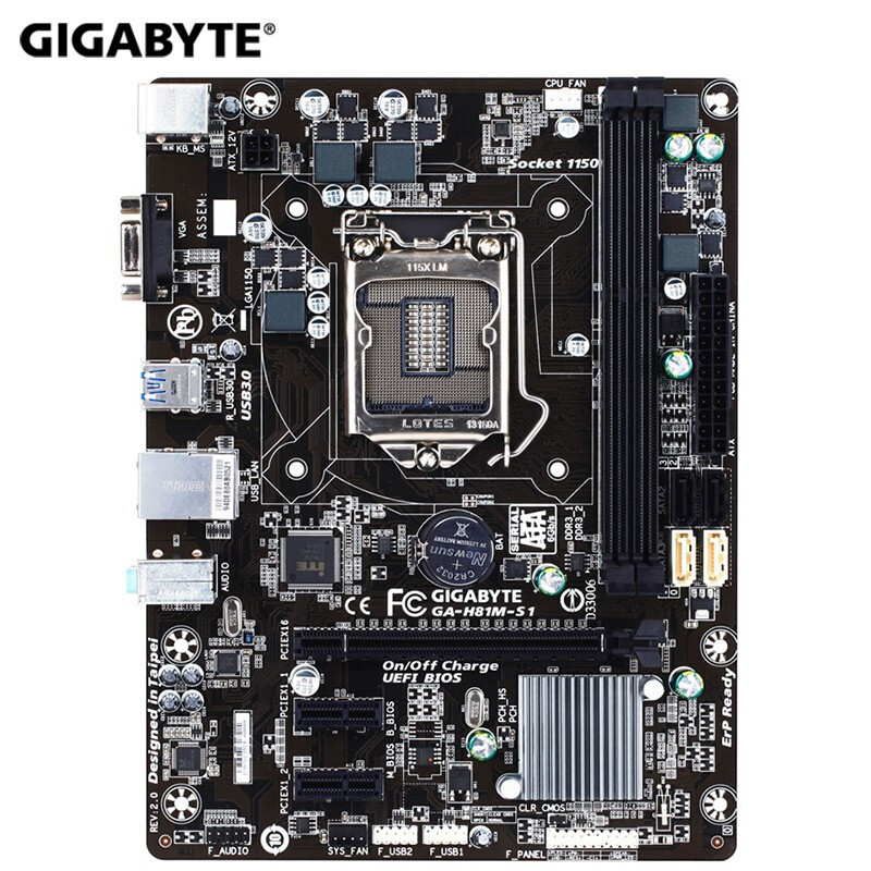 gigabyte技嘉gah81ms1固态电容电脑主板ddr31150针