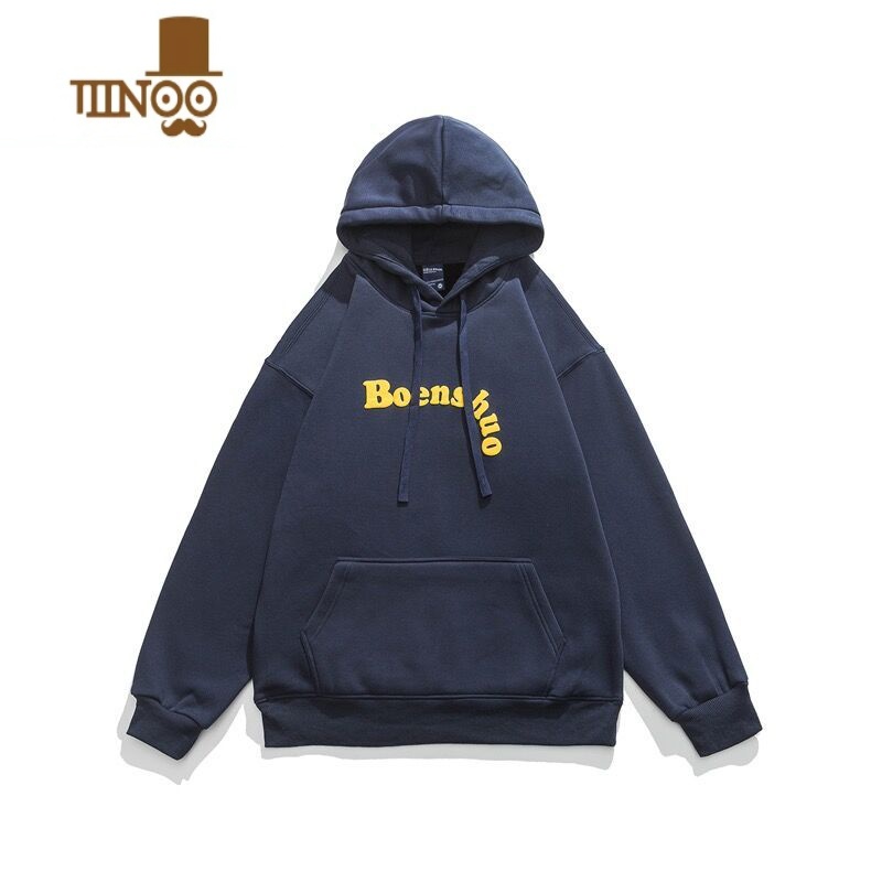 YANXU个性字母发泡日系潮流男女宽松连帽休闲卫衣ins青年外套高清大图