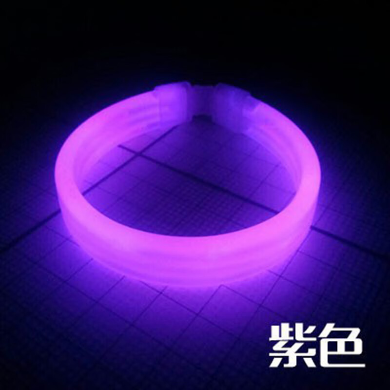 谋福 三联发光手环 一次性发亮液体荧光发光棒(紫色35个)
