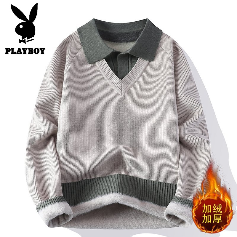 花花公子新款【新款】2025年秋冬款翻领针织毛衣男群文件11.30高清大图
