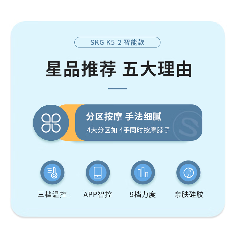 艾诗凯奇(SKG) 颈椎按摩器 颈部按摩仪 脖子肩颈护颈仪 热敷电脉冲 颈椎按摩仪 K5-2白色 送妈妈生日礼物节日高清大图