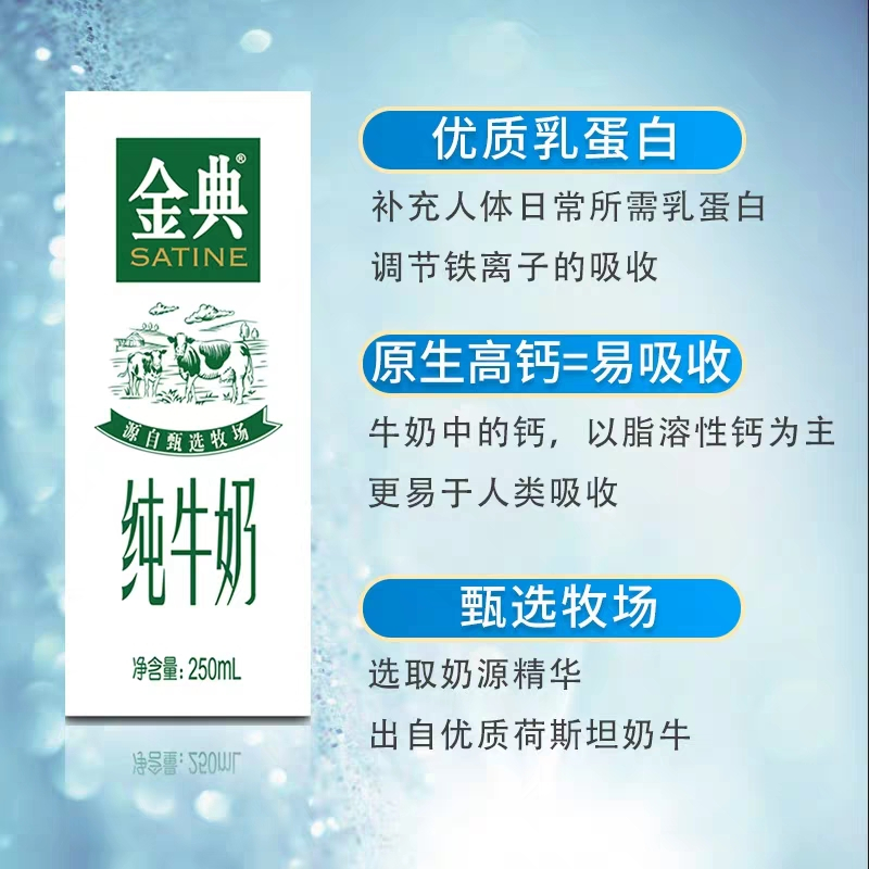 伊利金典纯牛奶250ml*12盒 纯牛奶