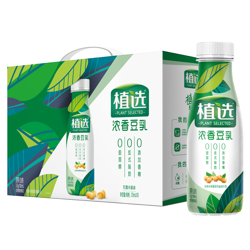伊利植选豆乳原味pet装315ml10瓶箱植物蛋白饮品参数