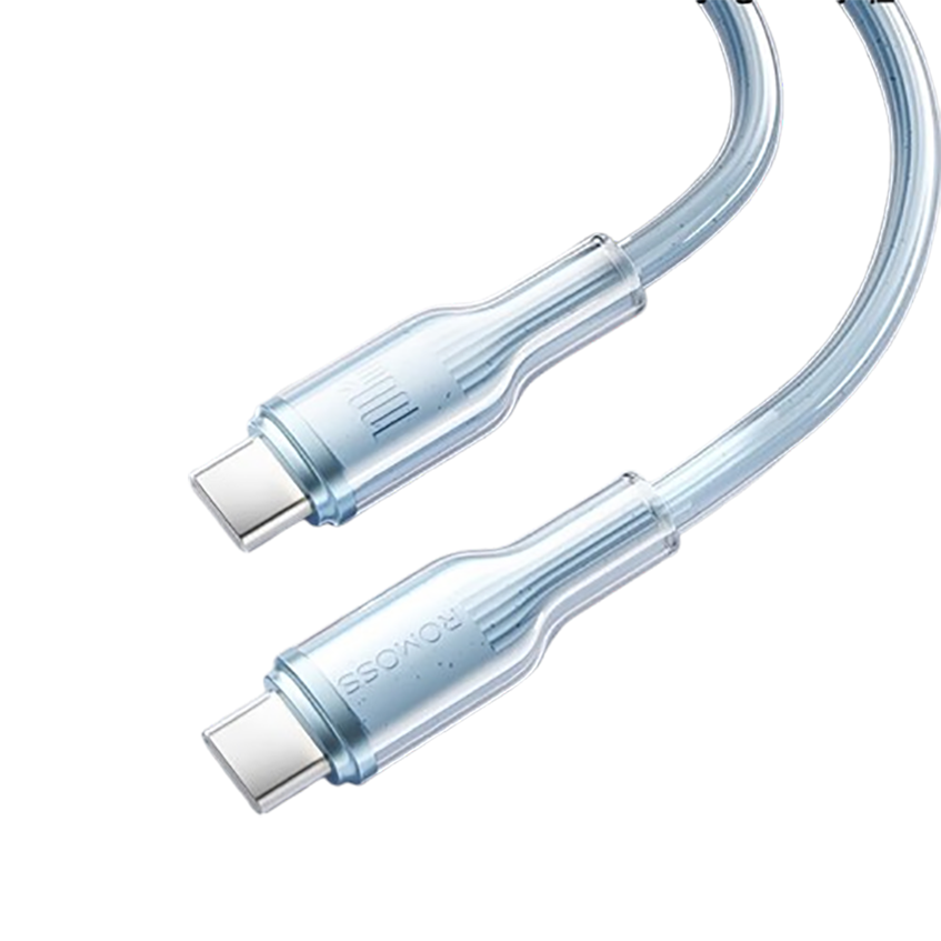 罗马仕苹果16/15充电线双头type-c数据线快充c to c车载适用iPhone16promax/2米蓝