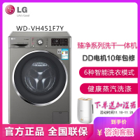 LG洗衣机WD-VH451F7Y 9公斤变频全自动滚筒洗衣机 速净喷淋 蒸汽洗涤 高温健康洗 快速洗 智能水循环