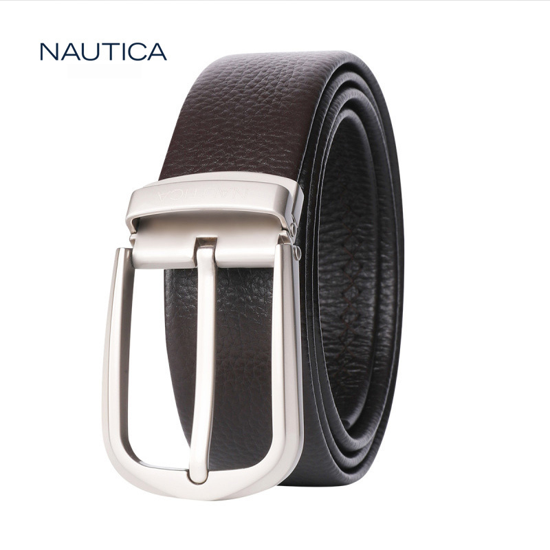 诺帝卡/NAUTICA新品男士针扣牛皮革腰带宽30mm