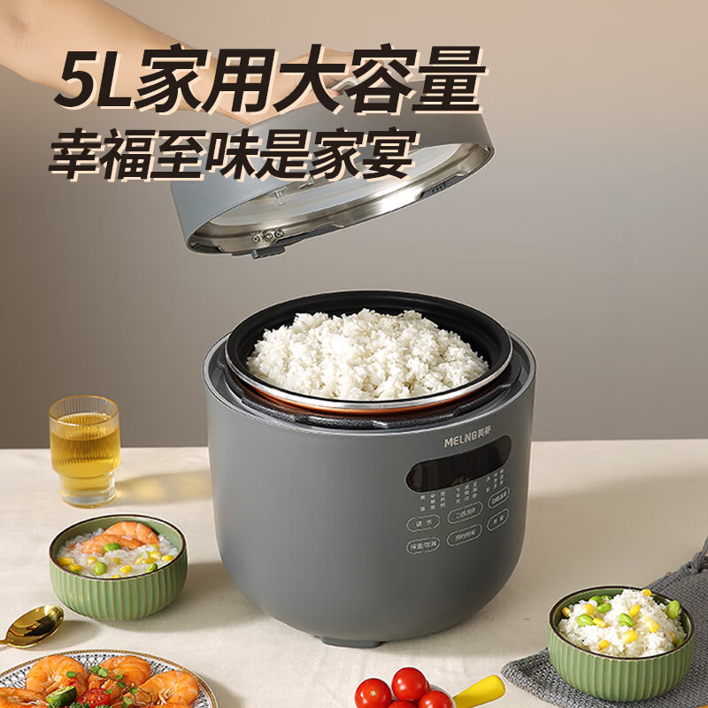 美菱(MeLng)家用多功能电压力锅电高压锅5L大容量智能预约ML-DC5013高清大图