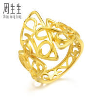 周生生(CHOW SANG SANG)黄金足金通花黄金戒指女士女款 68087R计价